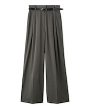 【セットアップ対応】ベルト付タックパンツ