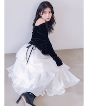 【WEB限定】カシュクールベロアドッキングワンピース