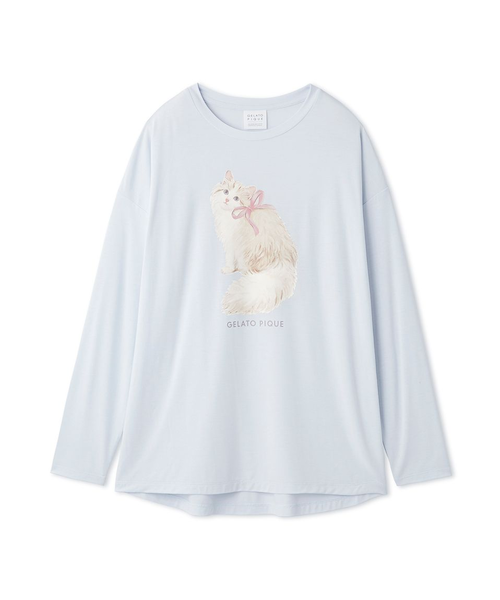 ＊完売品＊gelato pique CAT ワンポイント ロンT グレー PIQ0125S0179_zo_a006.jpg