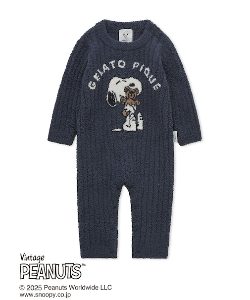 【PEANUTS】【ONLINE限定カラーあり】【BABY】SNOOPY×BEAR ジャガードロンパース