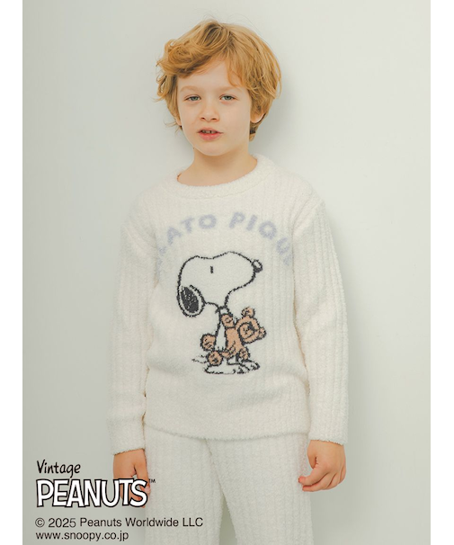 【PEANUTS】【ONLINE限定カラーあり】【KIDS】SNOOPY×BEAR ジャガードプルオーバー