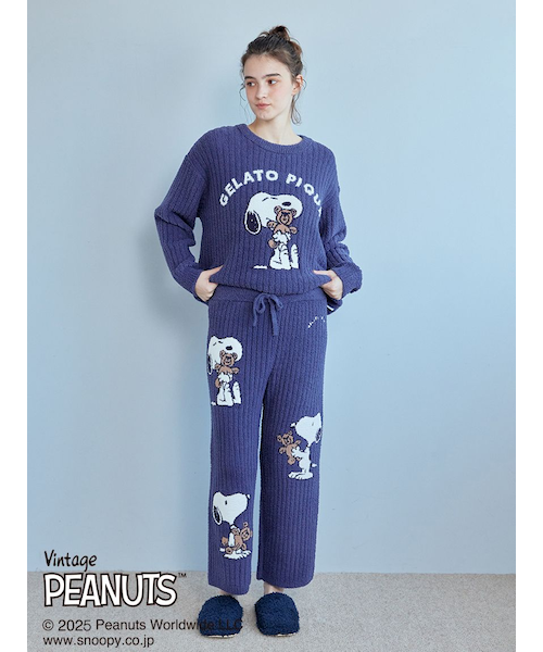 パンツのみです。ジェラートピケ　スヌーピー　パネルジャガード　ロングパンツ PEANUTS】SNOOPY×BEAR ジャガードロングパンツ｜ジェラートピケ