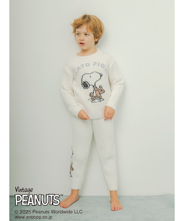 【PEANUTS】【ONLINE限定カラーあり】【KIDS】SNOOPY×BEAR ジャガードロングパンツ