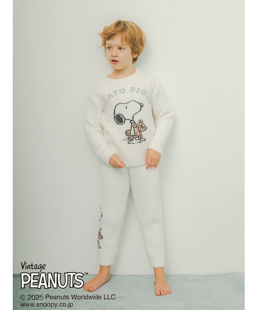 【PEANUTS】【ONLINE限定カラーあり】【KIDS】SNOOPY×BEAR ジャガードロングパンツ