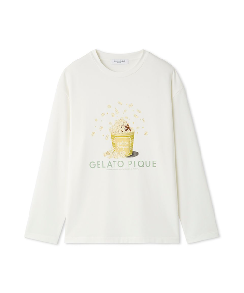 【HOMME】インレイポップコーンプリントロンT