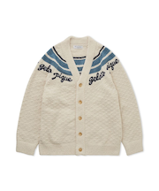 【HOMME】パウダーラインロゴジャガードカーディガン