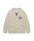 【HOMME】エアモコピケロゴジャガードカーディガン