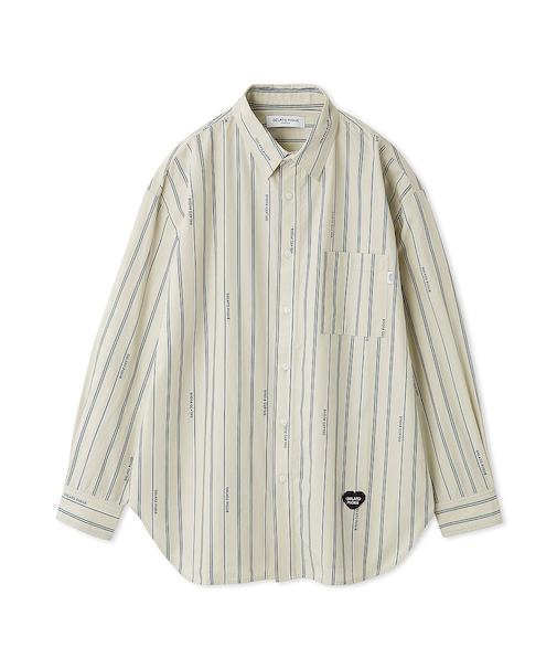 【HOMME】ハートワッペンレギュラーカラーシャツ
