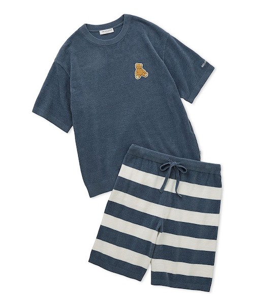 ジェラートピケ ベビモコハートベアジャガードプルオーバー＆ロングパンツSET gelato pique（ジェラートピケ）の「ベビモコハートベアジャガードプル