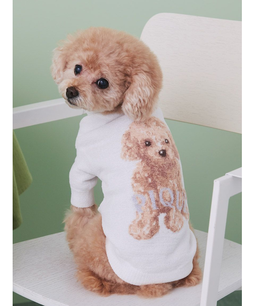 【CAT&DOG】トイプードルジャガードハイネックプルオーバー