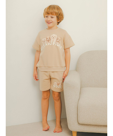 【限定カラーあり】【KIDS】トイプードル裏毛プルオーバー＆ショートパンツセット