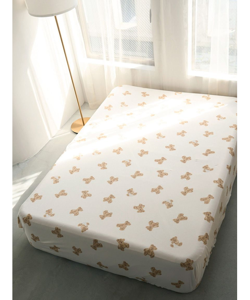 【Sleep】ベア柄BOXシーツ（シングル）
