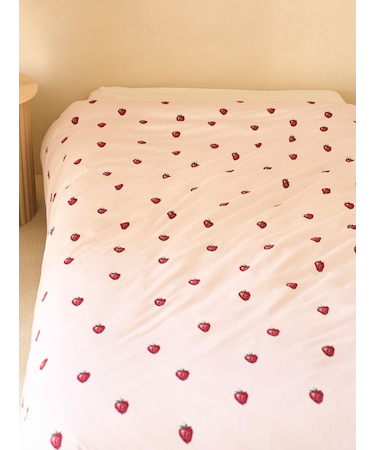 【Sleep】ストロベリー柄掛けカバー（シングル）