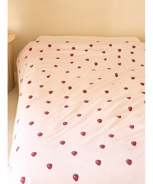 【Sleep】ストロベリー柄掛けカバー（シングル）