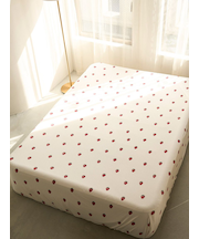 【Sleep】ストロベリー柄BOXシーツ(シングル)