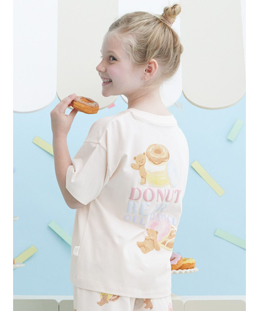 【KIDS】ドーナツベアワンポイントTシャツ