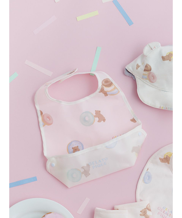 【BABY】ドーナツベア柄お食事スタイ