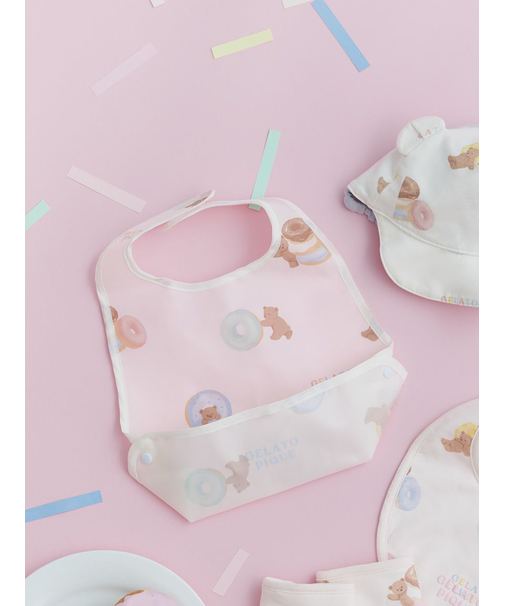 【BABY】ドーナツベア柄お食事スタイ