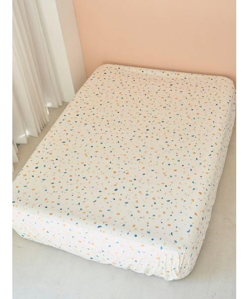 【Sleep】テラゾー柄 抗菌加工接触冷感ボックスシーツ（シングル）