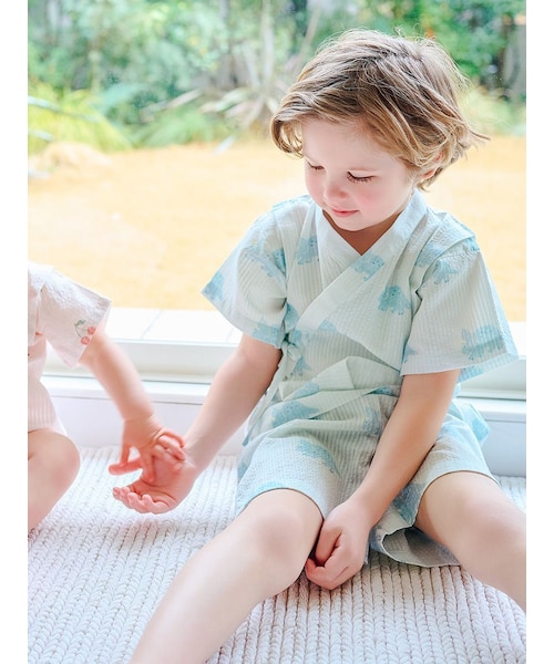 ジェラートピケ キッズ甚平セット110cm 120cm 130cm ストロベリー