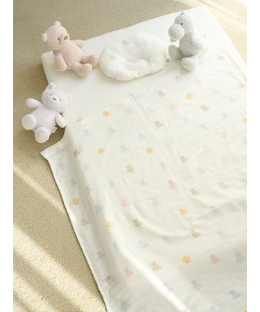 【Sleep】【BABY】ぬいぐるみ柄ガーゼケット