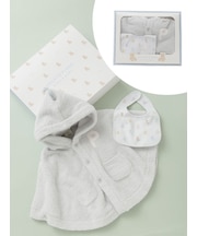 【ラッピング済み】【BABY】ベアポンチョ&スタイ2点セット ギフトBOX