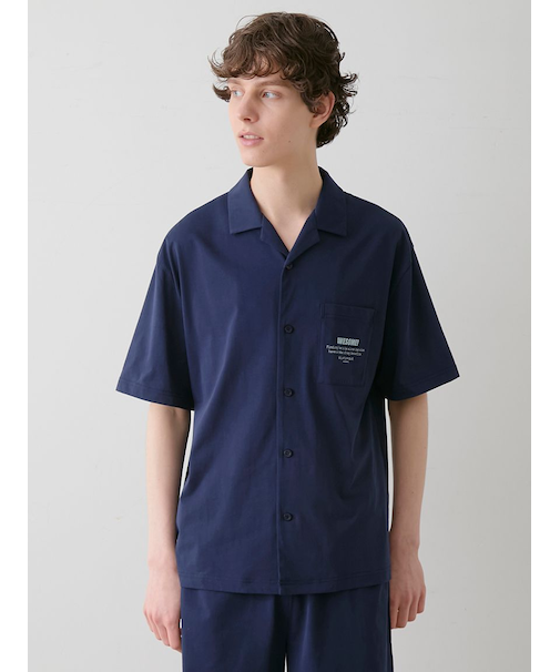 【HOMME】【接触冷感】スーピマコットンロゴシャツ
