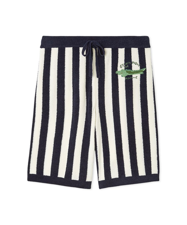 【HOMME】エアリーモコ ストライプハーフパンツ