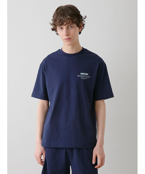 【HOMME】【接触冷感】スーピマコットンロゴTシャツ