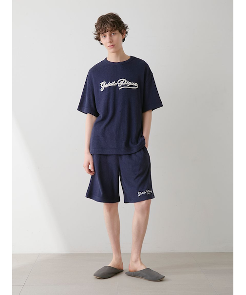 【ONLINE限定】【HOMME】パイルロゴ刺繍Tシャツ&ハーフパンツ