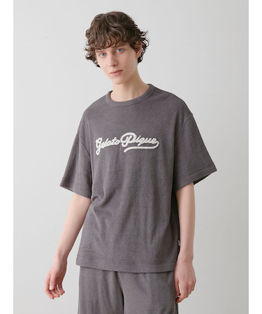 【HOMME】パイルロゴ刺繍Tシャツ