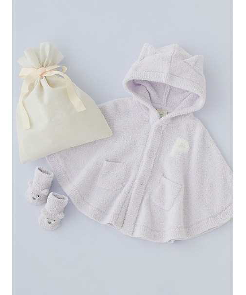 【ラッピング済み】【BABY】パウダーアニマルポンチョ＆ソックスSET