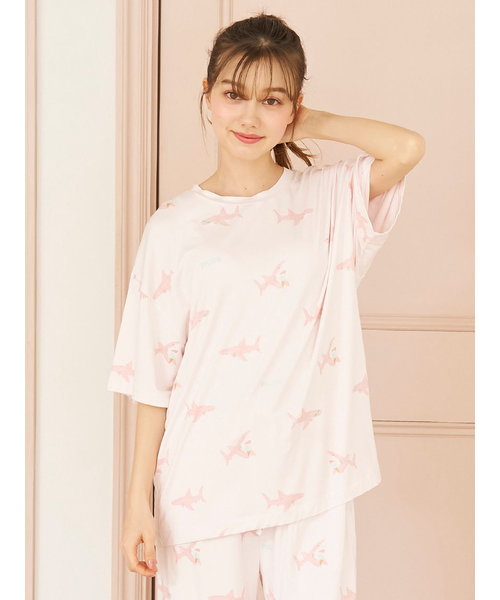 【新品】ジェラートピケ接触冷感ワンポイントTシャツ上下セット　チェリー柄 接触冷感】チェリー柄ワンピース｜ジェラートピケの通販｜&mall