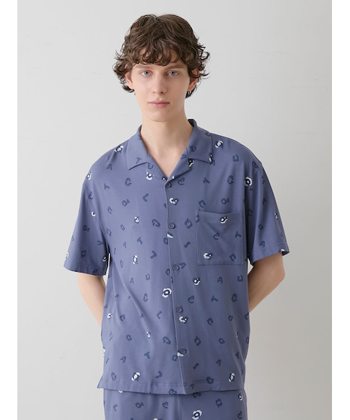 【HOMME】レオパード総柄シャツ