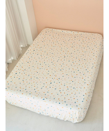 【Sleep】テラゾー柄 抗菌加工接触冷感ボックスシーツ（ダブル）