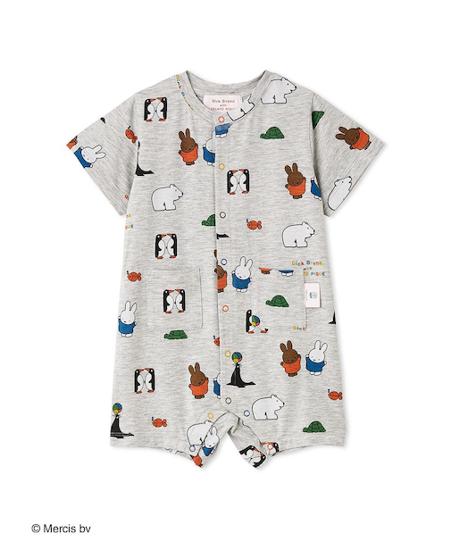 【Dick Bruna】【BABY】【接触冷感】総柄ロンパース