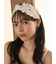 リトルローズ柄針抜きヘアバンド