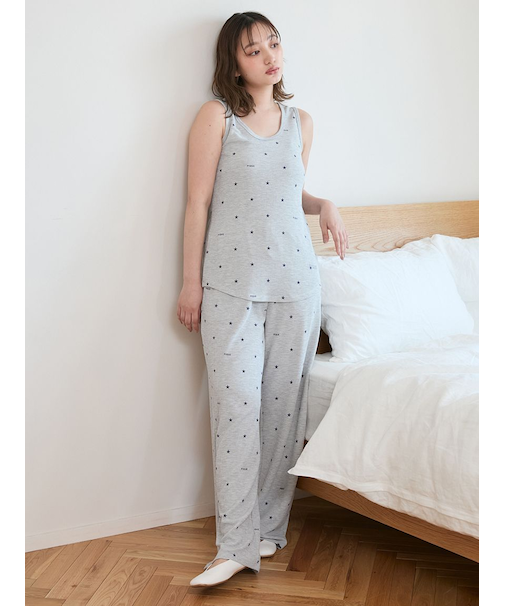 星柄ワッフルロングパンツ