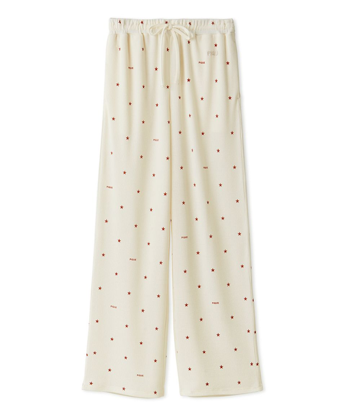 星柄ワッフルロングパンツ