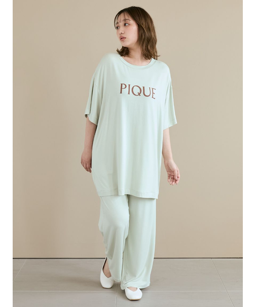 【接触冷感】カラーレーヨンロゴロングパンツ