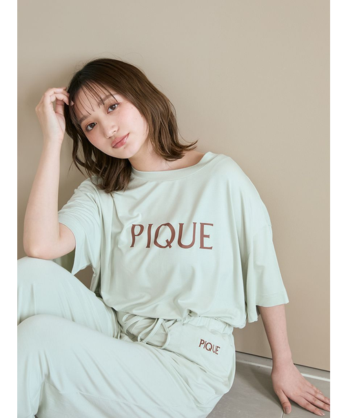 【接触冷感】カラーレーヨンロゴTシャツ