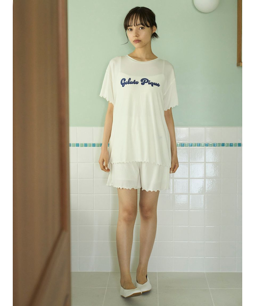 正規品♡新品♡ジェラートピケ リボンショートパンツ オフホワイト 布帛リボンショートパンツ(ショートパンツ)｜ルームウェア