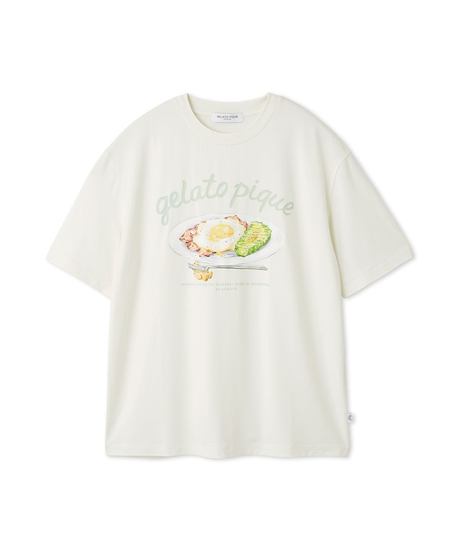 【HOMME】【接触冷感】サニーサイドエッグワンポイントTシャツ