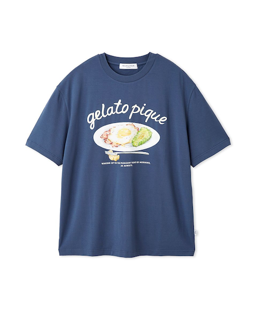 【HOMME】【接触冷感】サニーサイドエッグワンポイントTシャツ