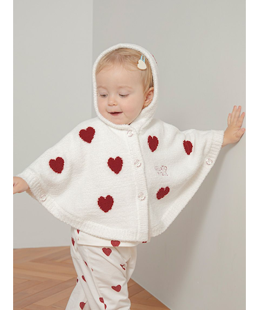 【BABY】エアリーモコハートポンチョ