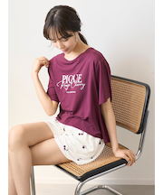 【接触冷感】ルージュチェリーレーヨンロゴTシャツ