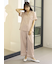 接触冷感サテンラインロングパンツ