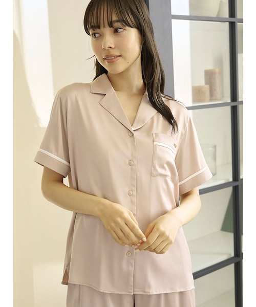 【1/31迄出品予定】ジェラートピケ サテンラインシャツドレス 上下セット 1/31迄出品予定】ジェラートピケ サテンラインシャツドレス 上下