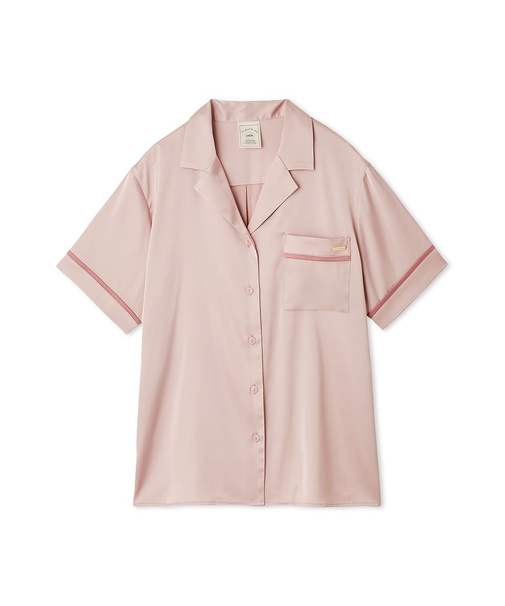 接触冷感サテンラインシャツ