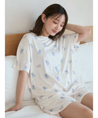 【接触冷感】コアラ柄Tシャツ